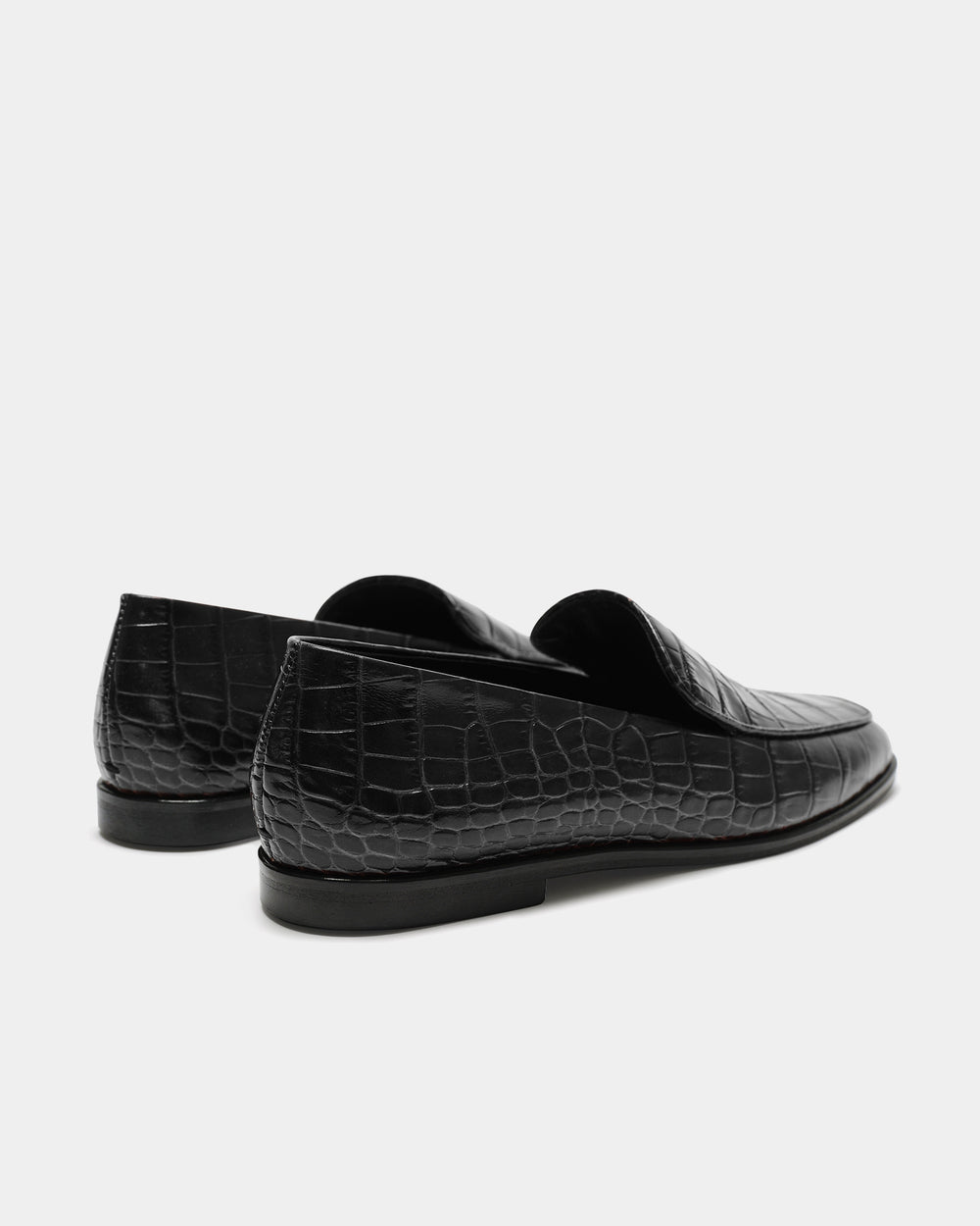 The Modern Moccasin | Black Croc