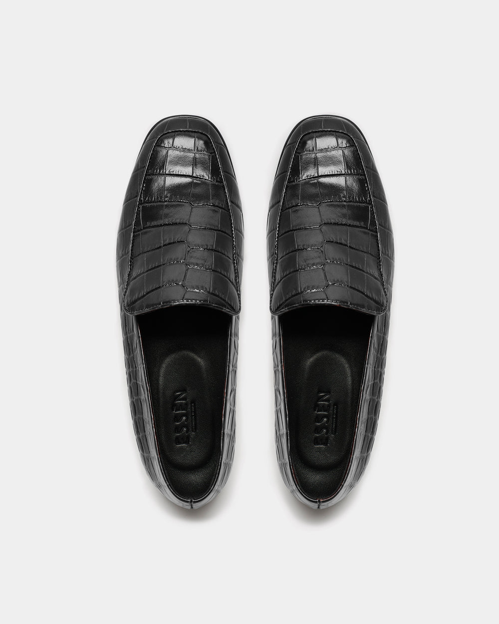 The Modern Moccasin | Black Croc