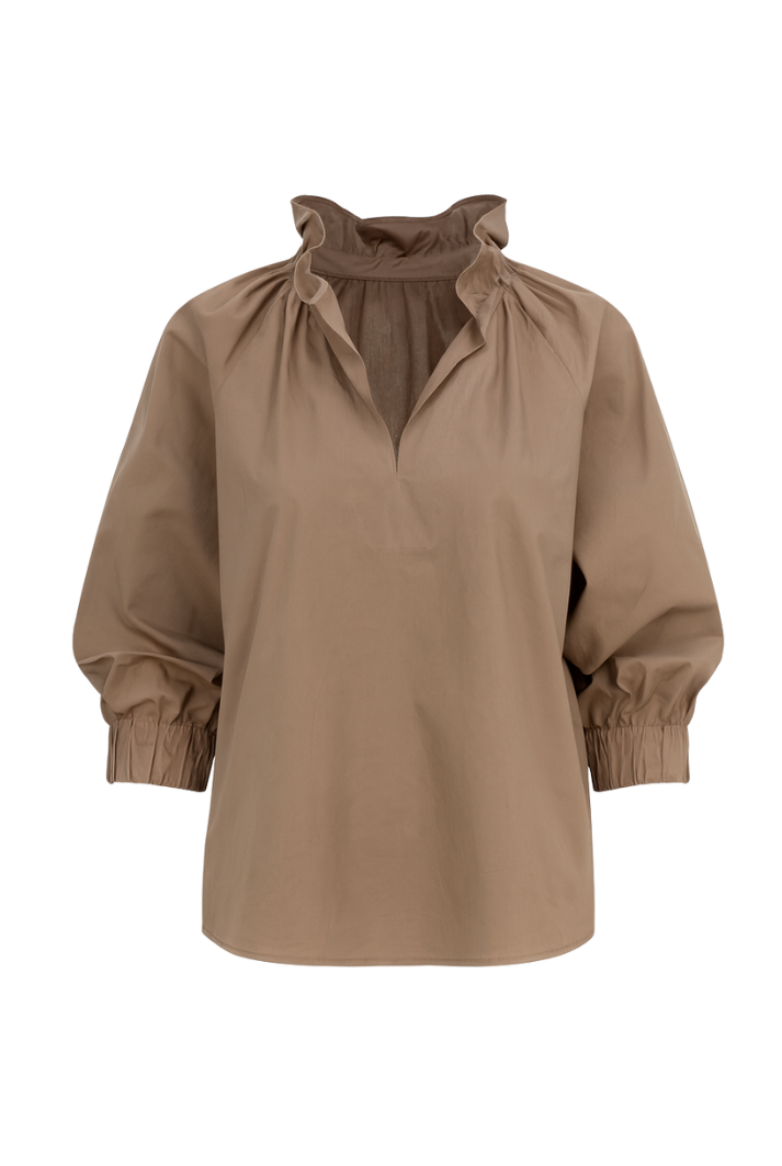 Macy Cotton Blouse | Taupe