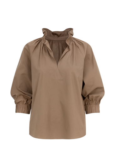 Macy Cotton Blouse | Taupe