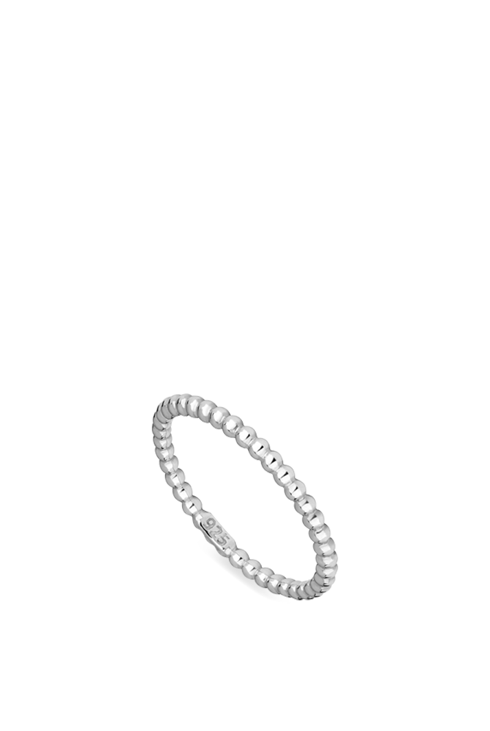 Mustard Dot Ring Band, Silver