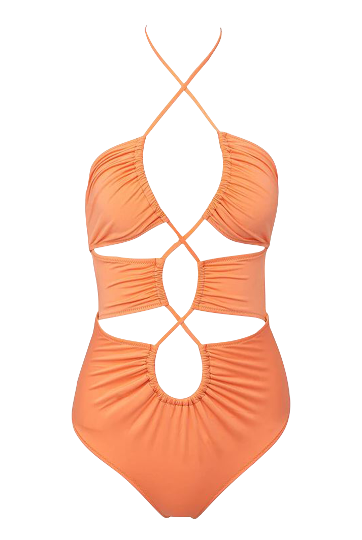 Naomi Orange Cutout One Piece Swimsuit