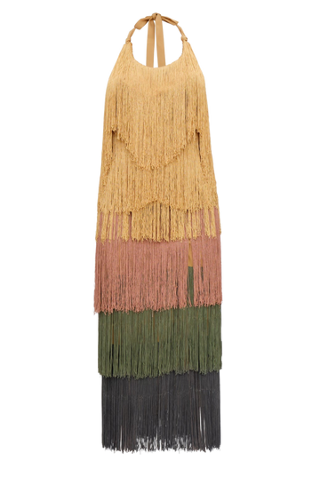 Neme Fringe Midi Dress