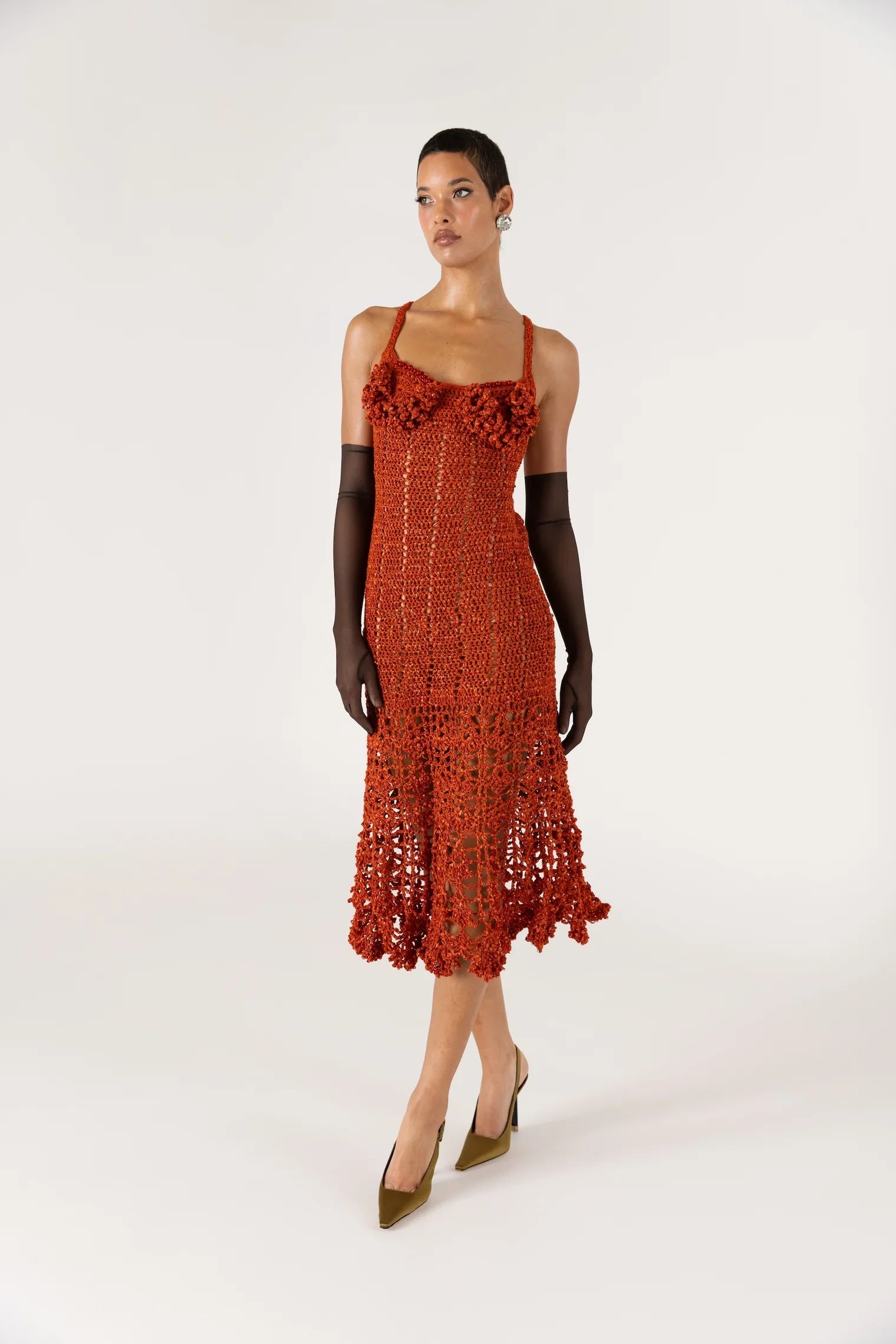Terracotta Crochet Dress