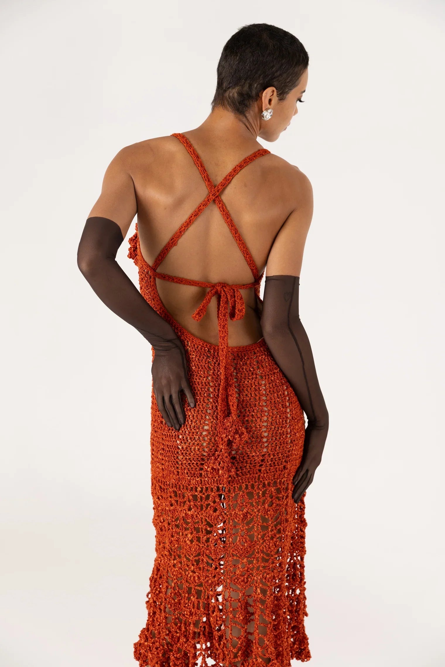 Terracotta Crochet Dress