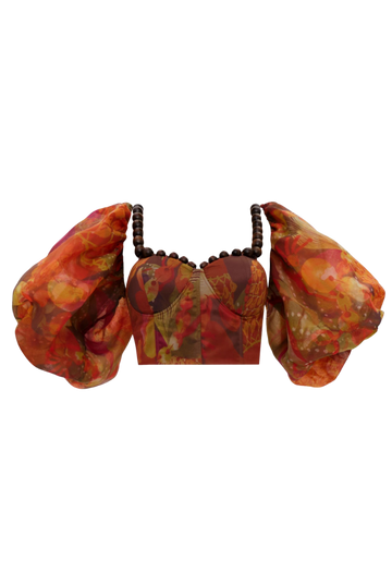 Omma Organza crop Top | Kola Print