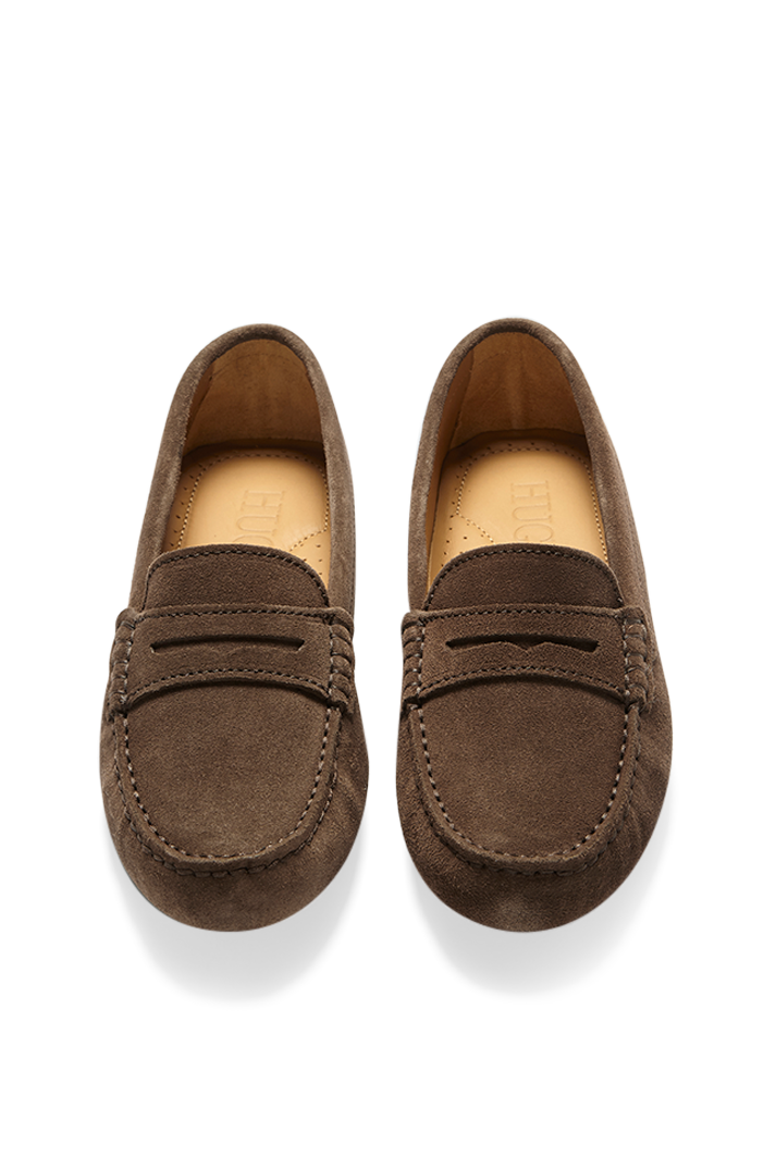 Women's Brown Suede Penny Driving Loafers