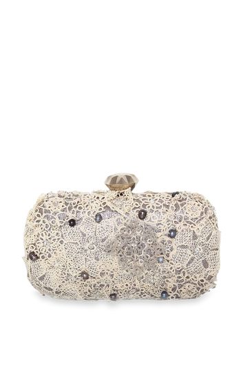 Makouk Silver Box Clutch