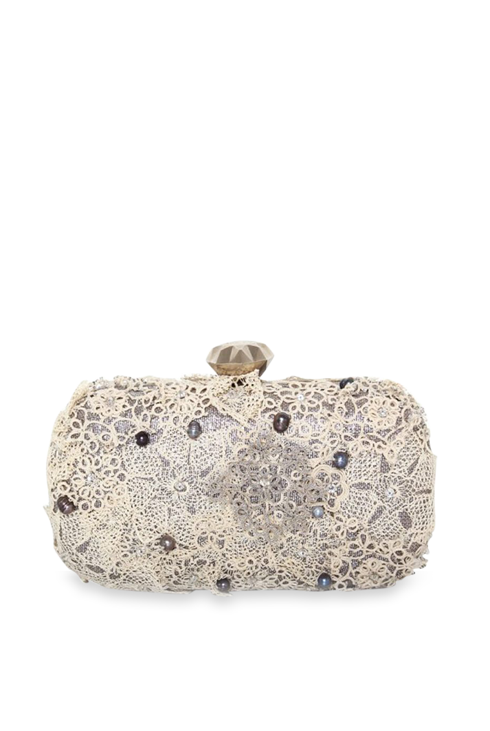 Makouk Silver Box Clutch