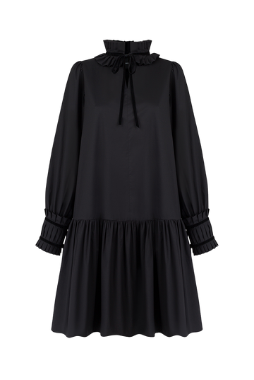 Simone Black Cotton Dress