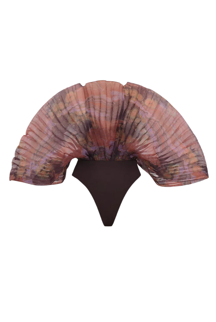 Sombra Puff Sleeve Bodysuit | Kava Print