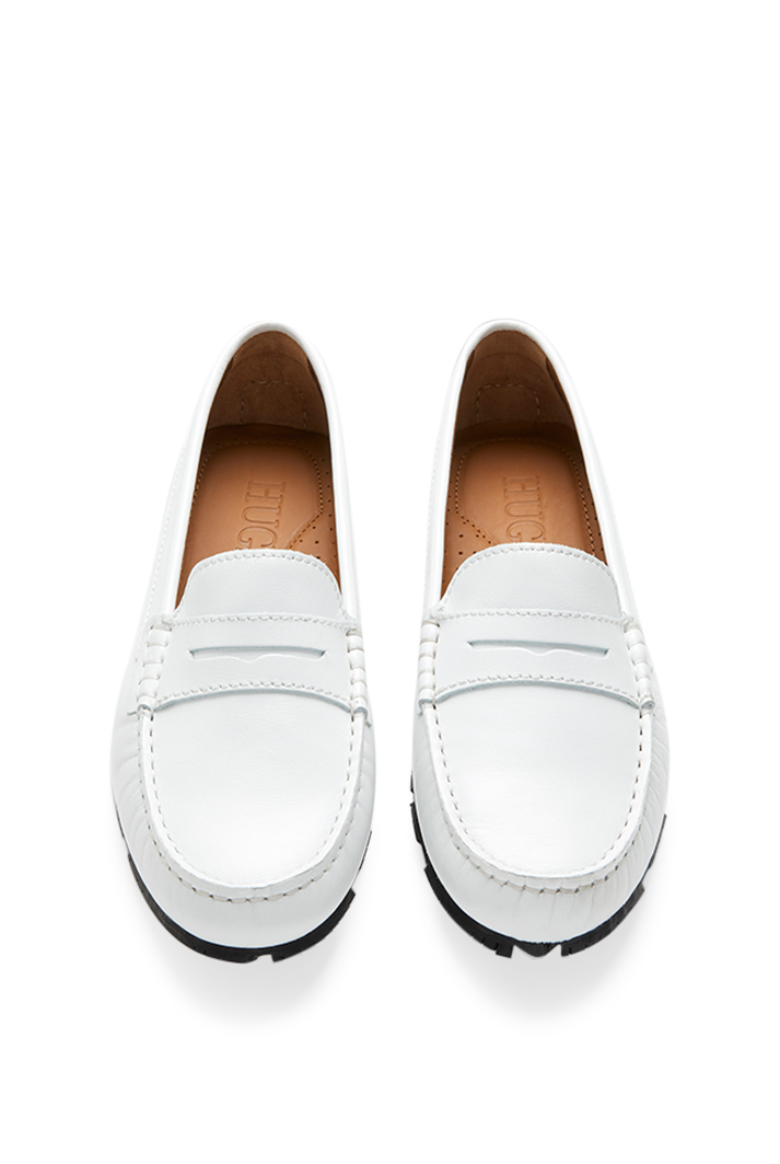 Women's Tyre Sole White Penny Loafers