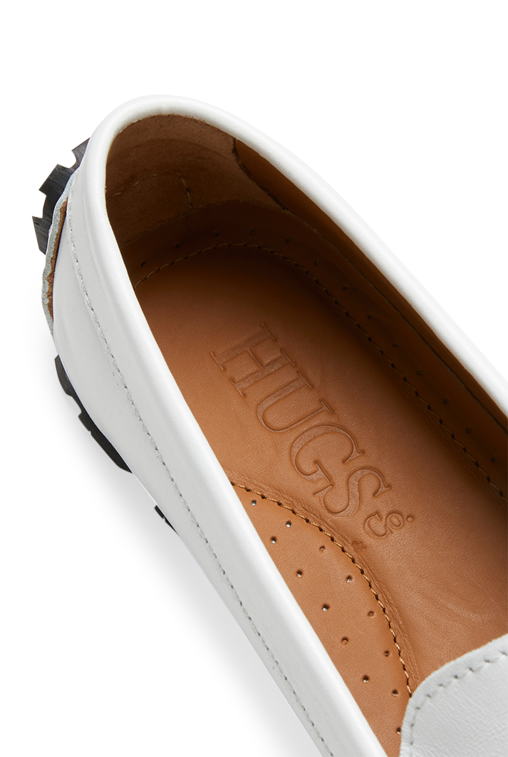 Women's Tyre Sole White Penny Loafers