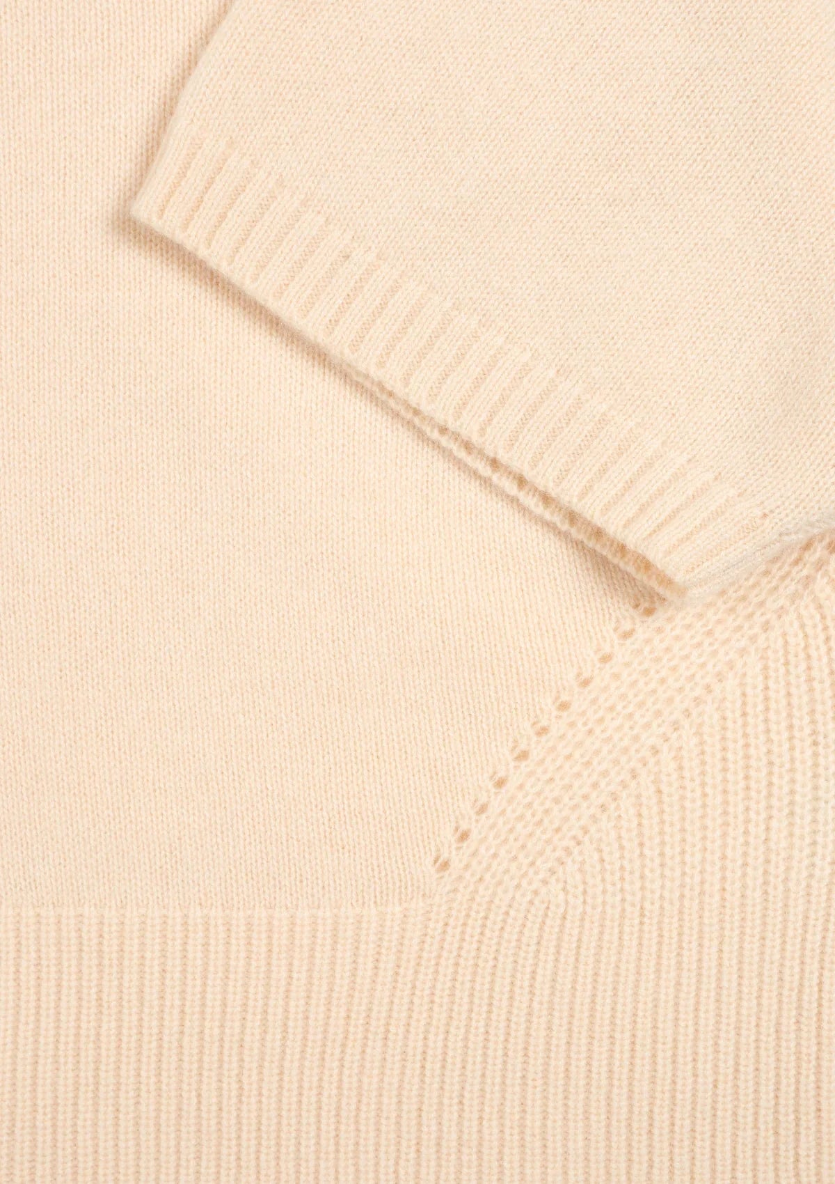 Cropped Cashmere Short-Sleeved Sweater | Latte