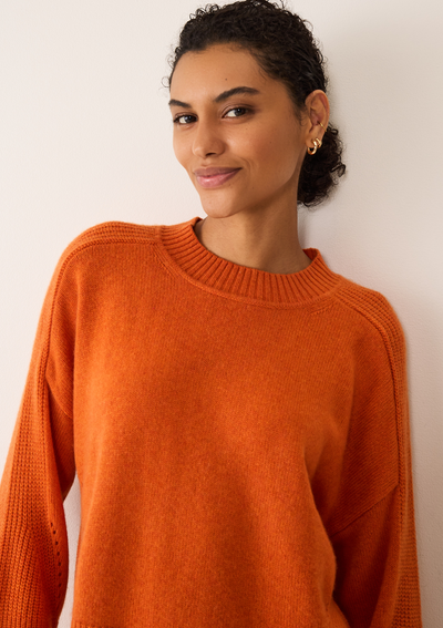 Crew Neck Lofty Sweatshirt | Tiger Orange