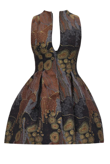 Venti Jacquard Dress | Kava