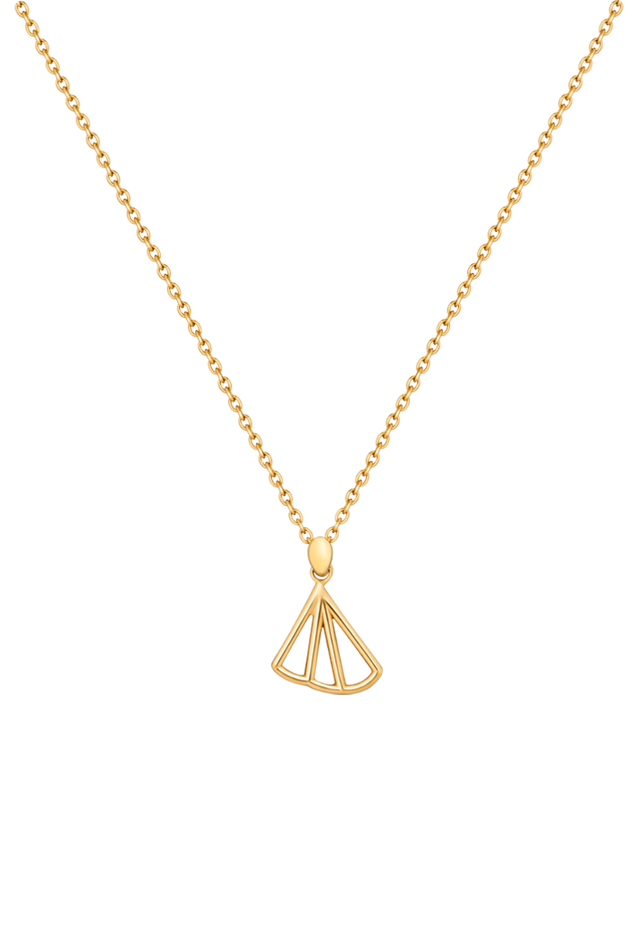 Wedge Fan Necklace, Gold