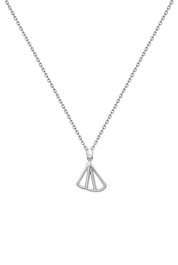 Wedge Fan Necklace, Silver