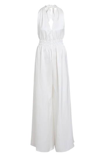 Claudia White Halter Jumpsuit