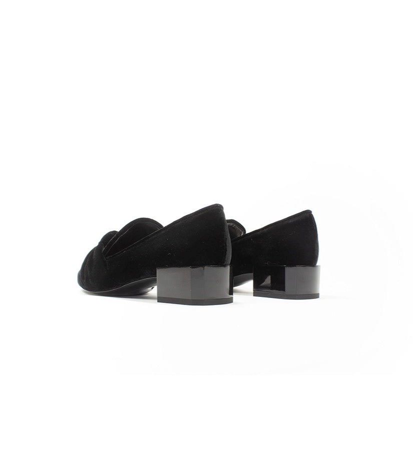 Athene Velvet Classic Slipper | Black