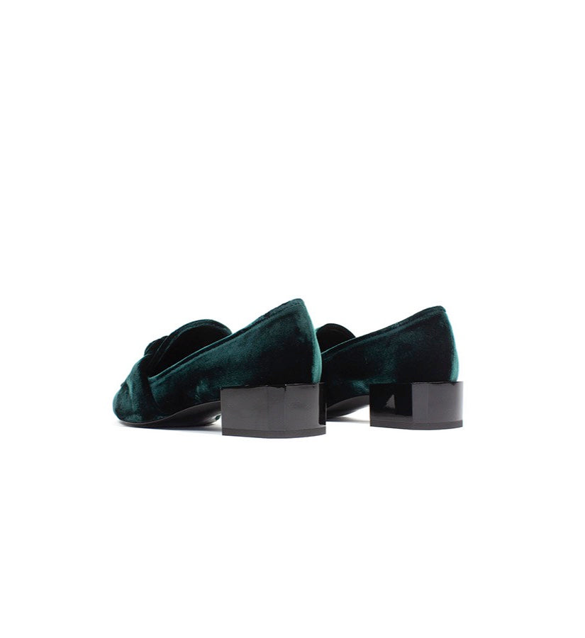 Athene Velvet Classic Slipper | Green