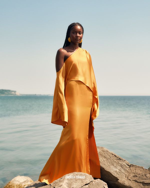 Leena Off-Shoulder Dress | Gold