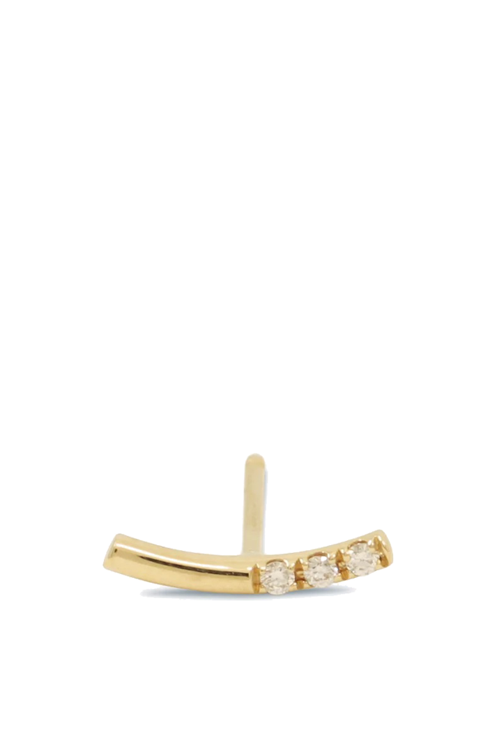 Gold Balance Curved Bar Earring