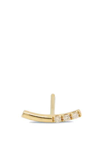 Gold Balance Curved Bar Earring