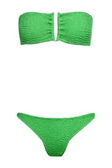 Frida Green Low Rise Bandeau Scrunch Bikini