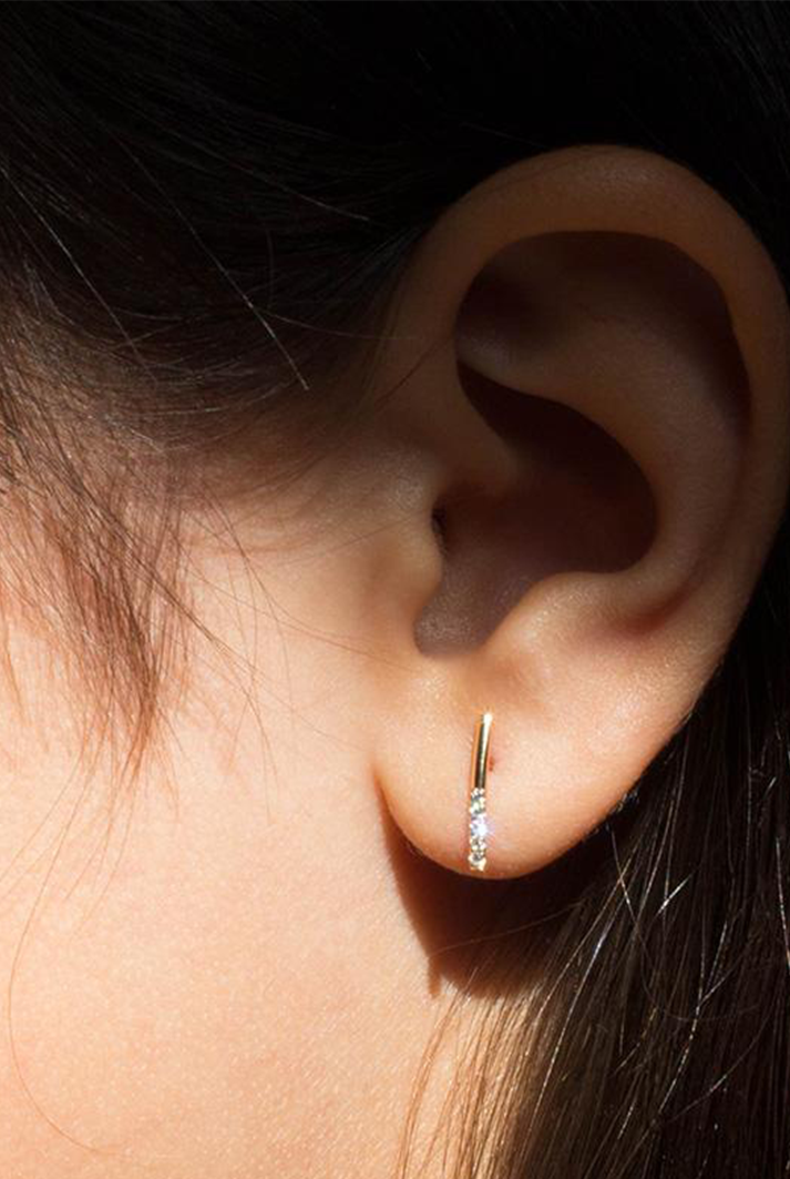 Diamond Balance Hook Earrings