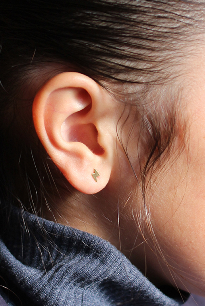 Lightning Bolt Stud Earring