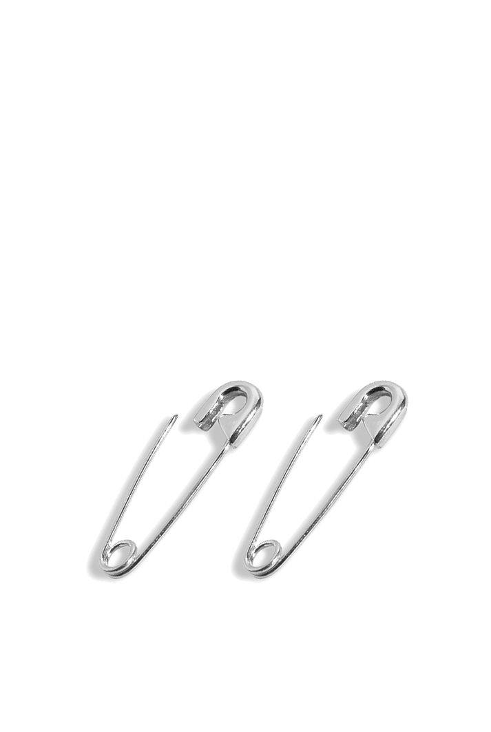 Silver Safety Pin Earring
