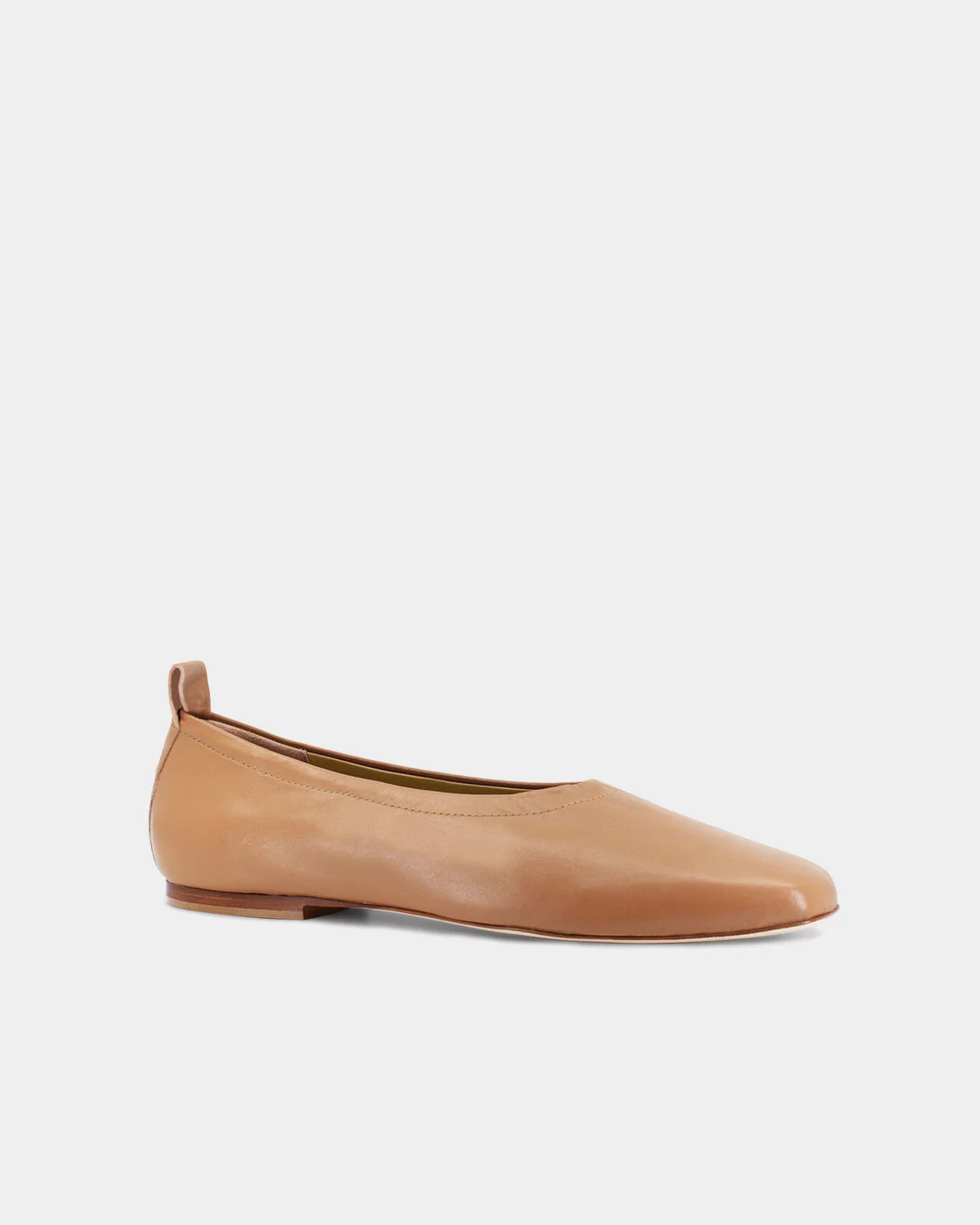 Leather Ballet Flats | Tan