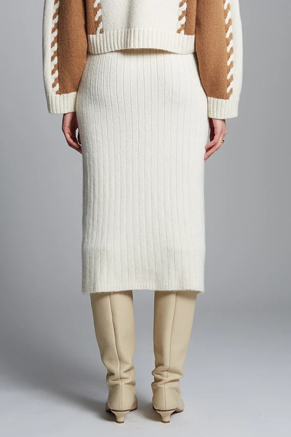 Ivory Alpaca Midi Tube Skirt