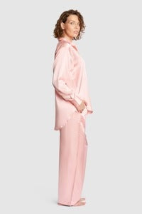 Oversized Organic Silk Pyjama Set in Pink