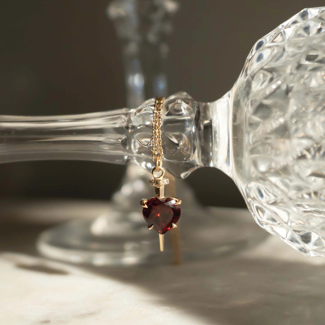 Nail Through Heart Necklace | 14K Gold