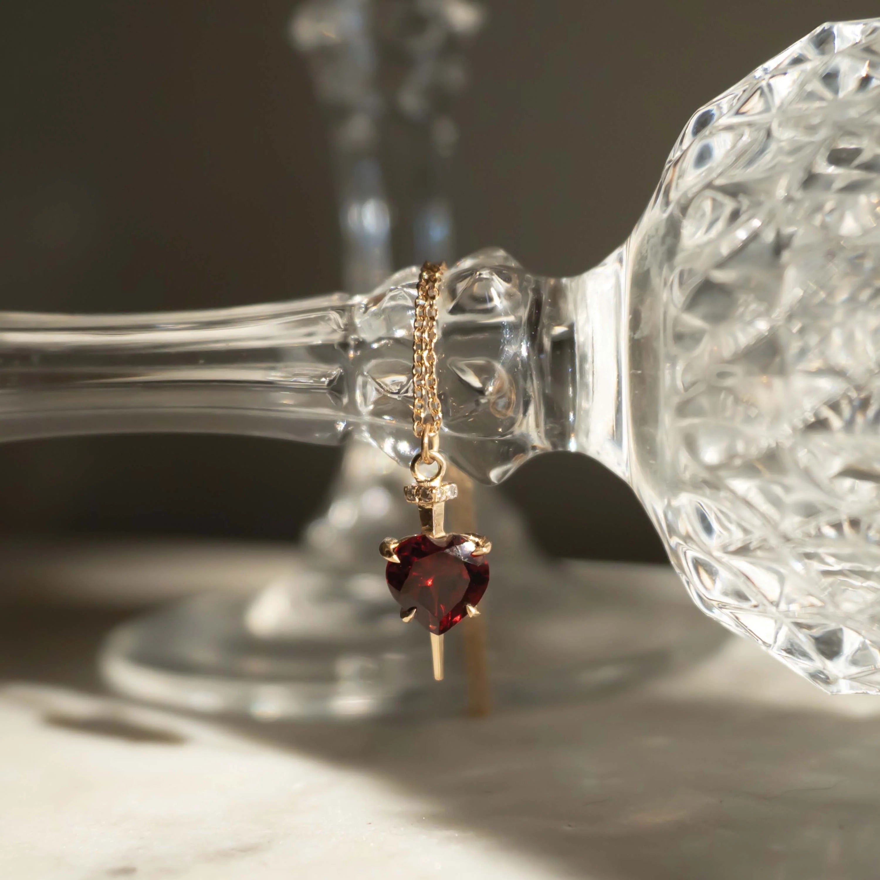 Nail Through Heart Necklace | 14K Gold