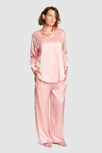 Oversized Organic Silk Pyjama Set in Pink