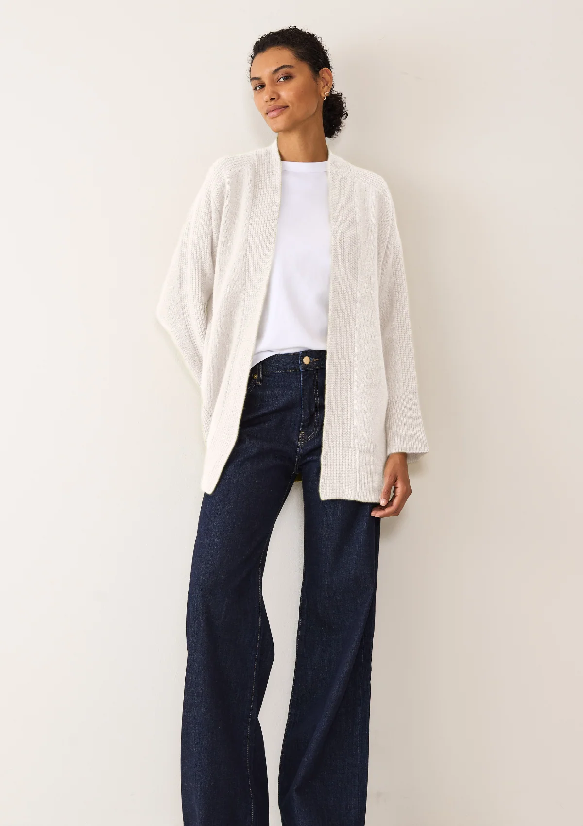 Long Cashmere Cardigan | Snow White