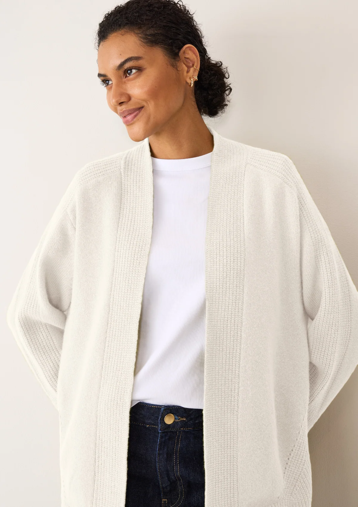 Long Cashmere Cardigan | Snow White