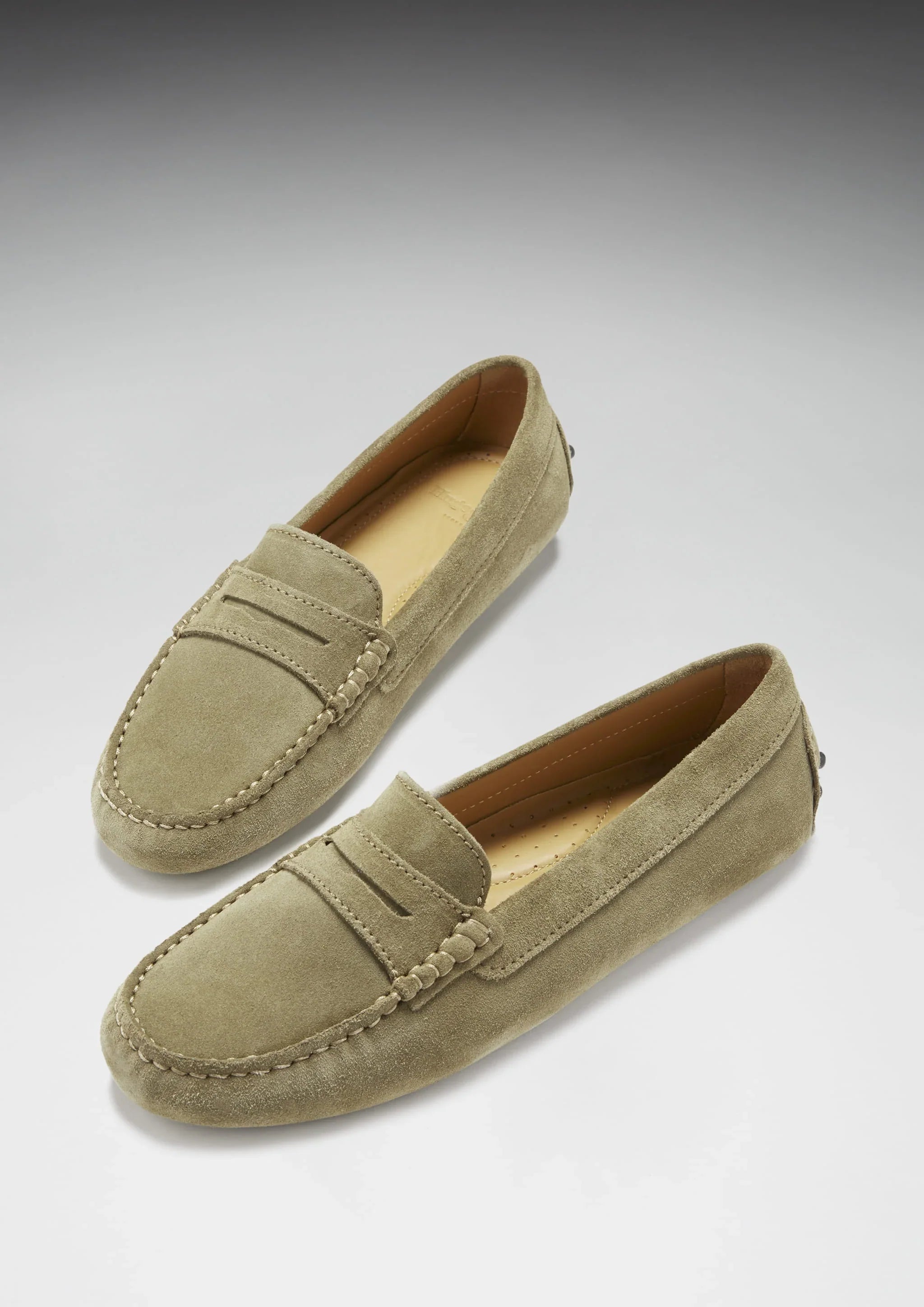 Women's Suede Penny Driving Loafers | Truffle