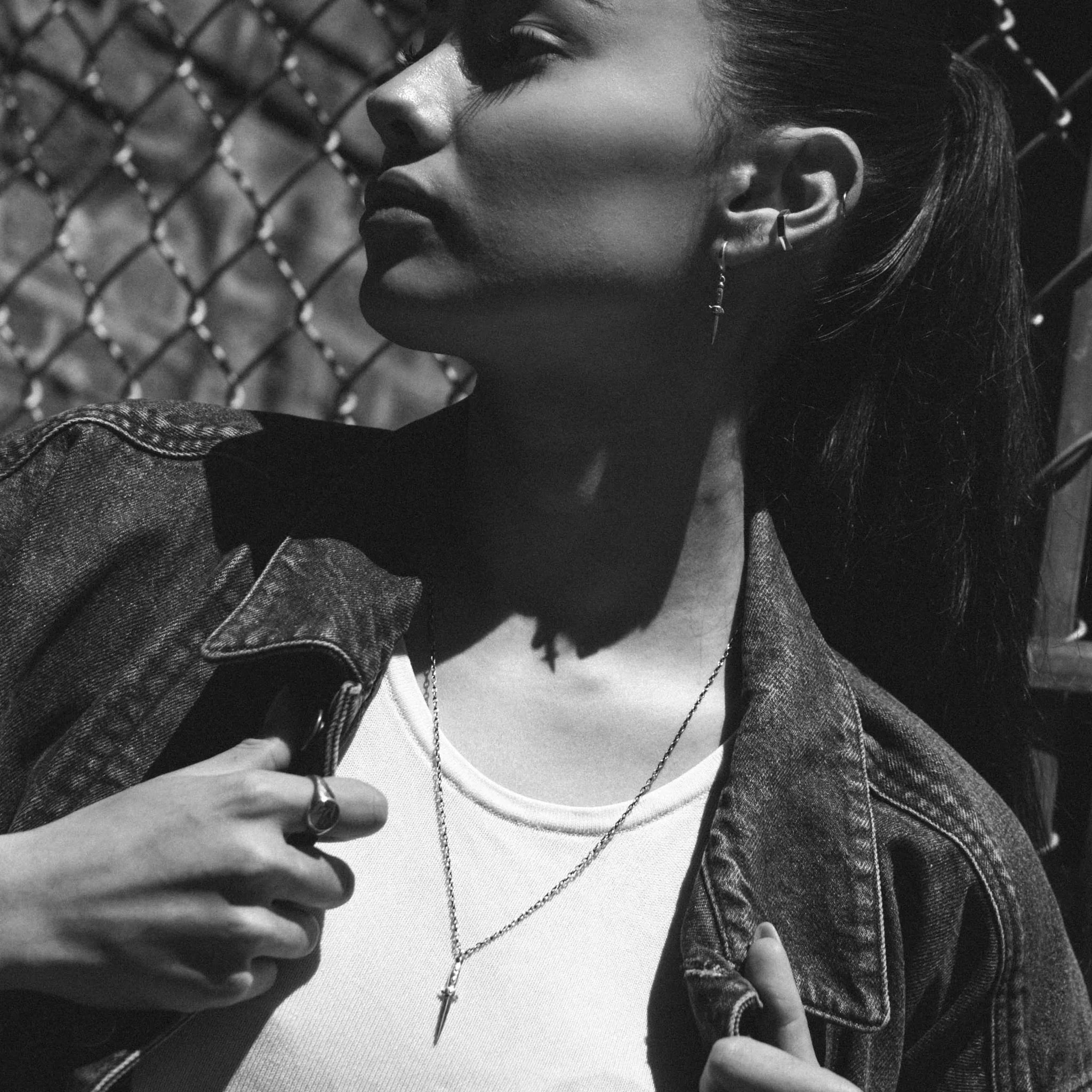 Sterling Silver Switchblade Necklace