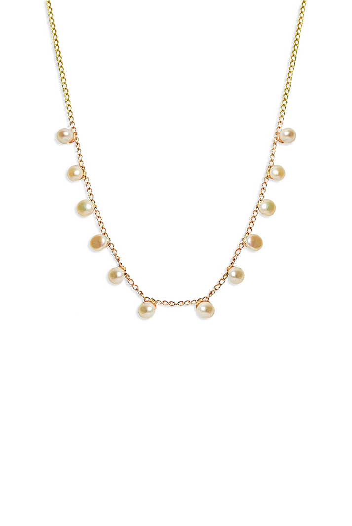 Scattered Stars Demi Necklace with Freshwater Pearls