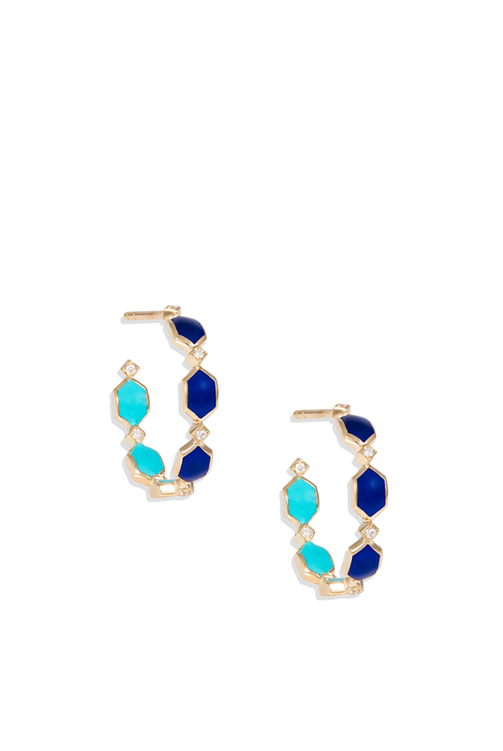 Ocean Shade Enamel Hoop Earrings