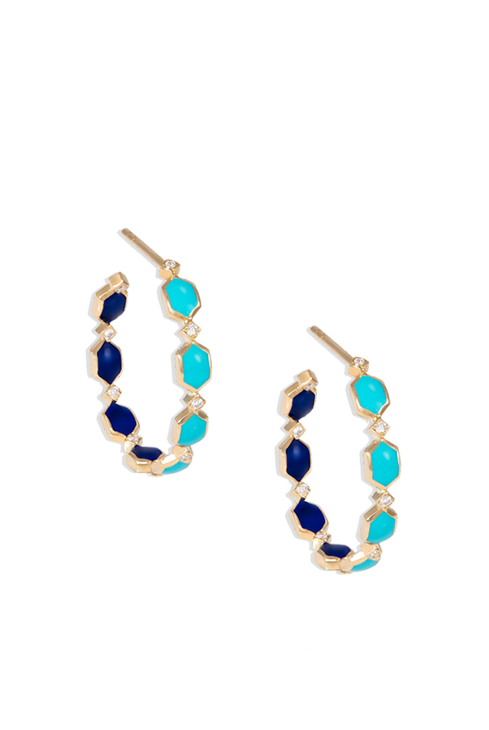 Ocean Shade Enamel Hoop Earrings