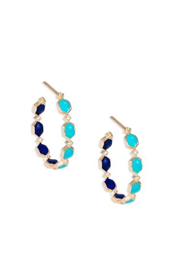 Ocean Shade Enamel Hoop Earrings