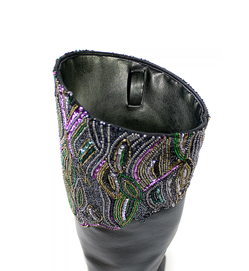 Persephone Embellished Vegan Leather Over-the-knee Boots