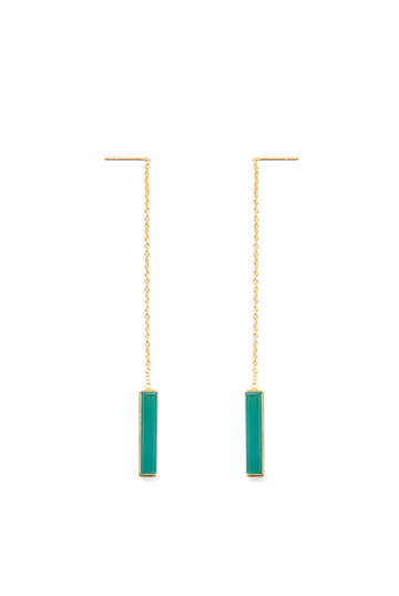 Urban Chain Earrings with Green Onyx