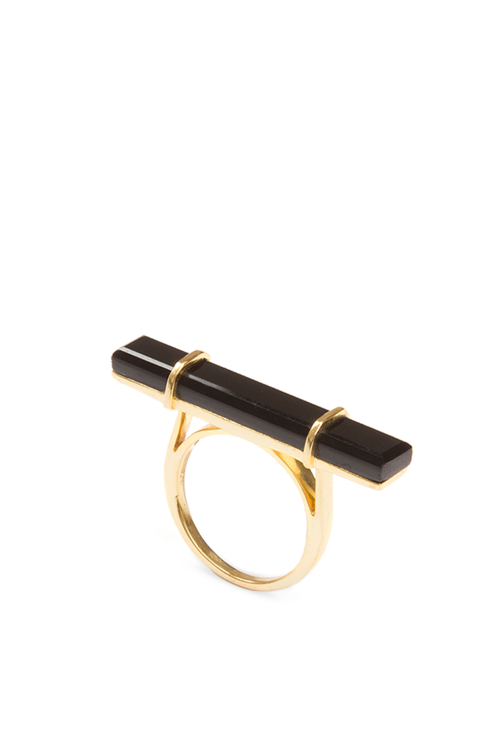 Urban Bar Ring with Black Onyx