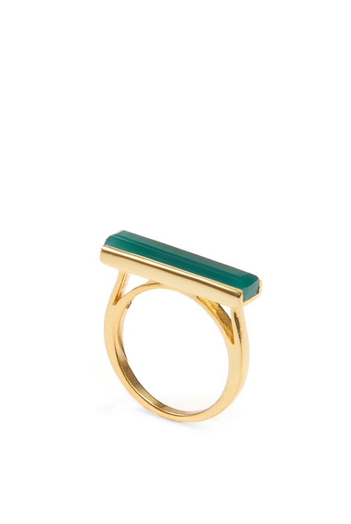 Urban Ring with Green Onyx